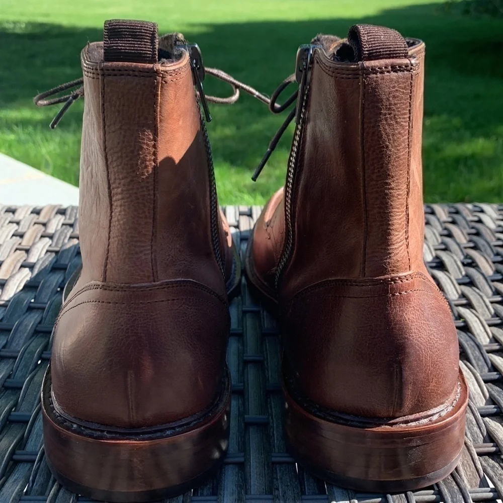 𝅺kenneth Cole for Saks Fifth Avenue RED First Class Leather Ankle Boots - Brown